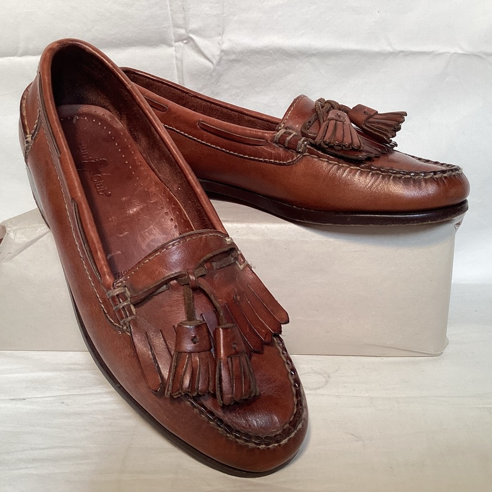 Hunt Club Men’s Brown Leather Tassel Loafers Size 8 1/2